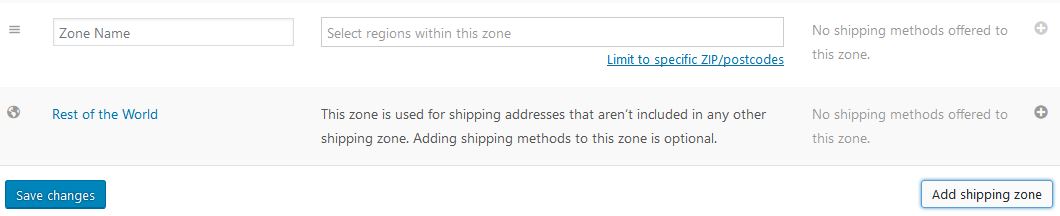 WooCommerce New Shipping Zone