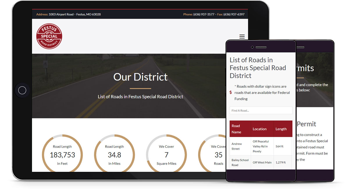 road-district-website-design